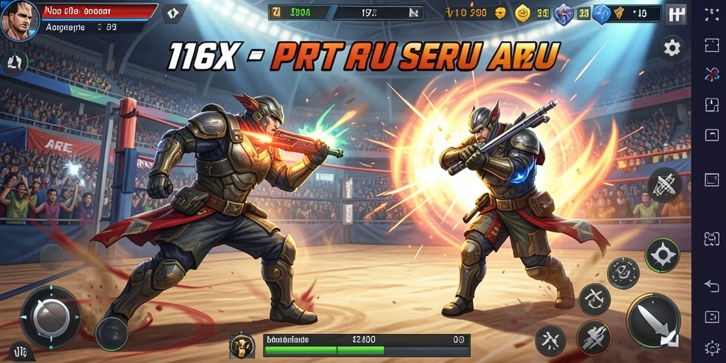 Tampilan pertarungan epik dalam game Fighting 116X.