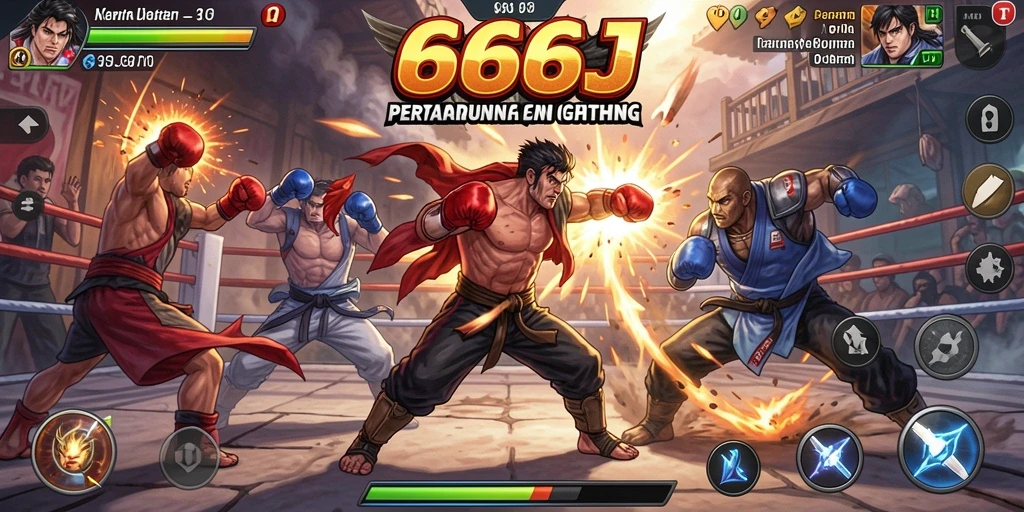 Tangkapan layar aksi pertarungan sengit di 666J.