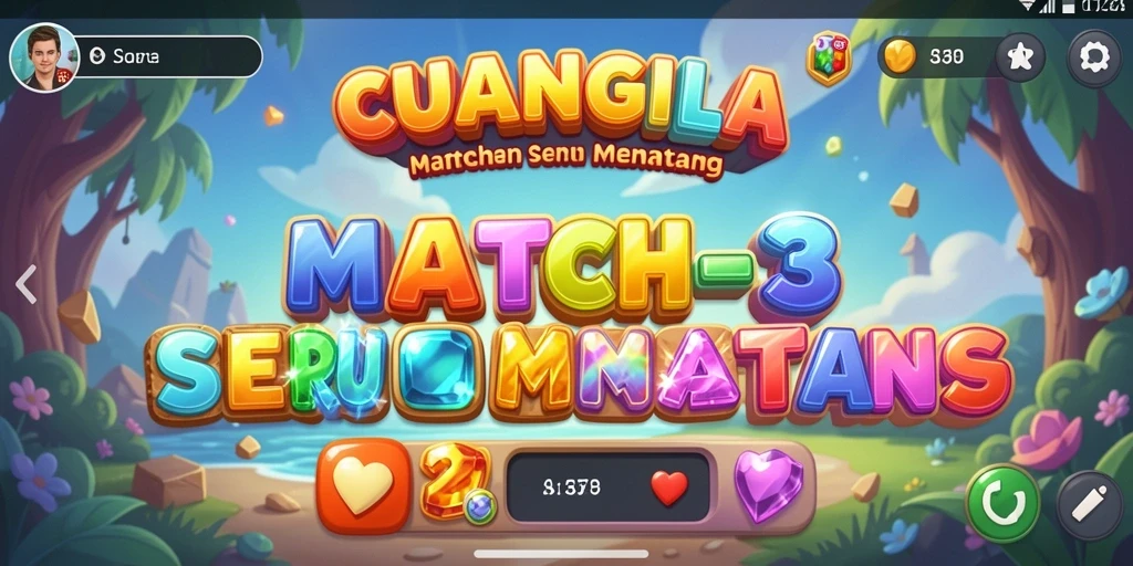 Cuplikan gameplay CUANGILA yang seru dan menantang di Match-3.