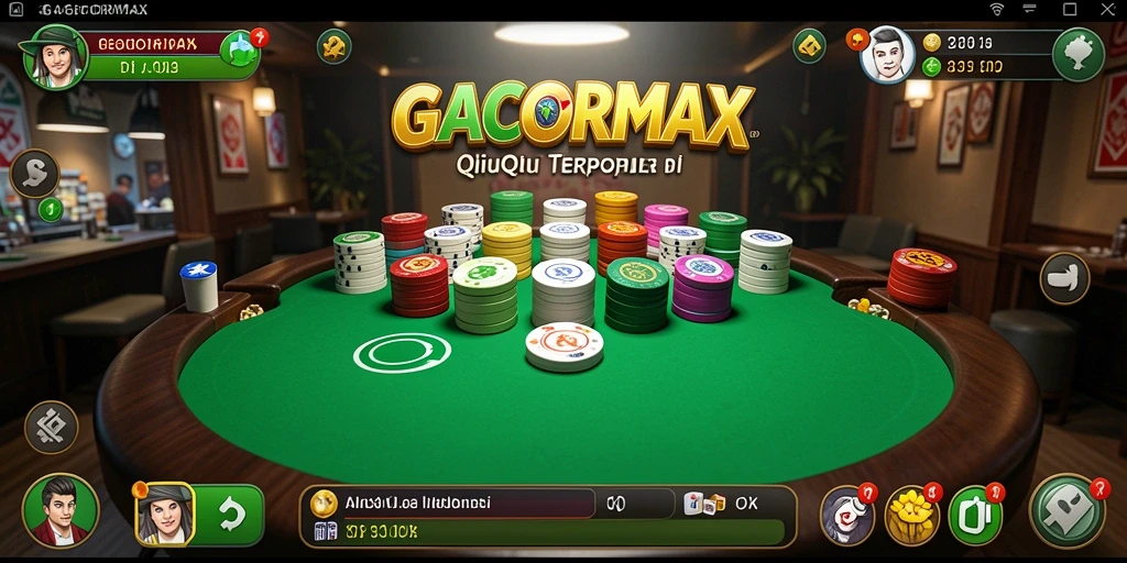 Tangkapan layar GACORMAX menampilkan gameplay QiuQiu yang seru.