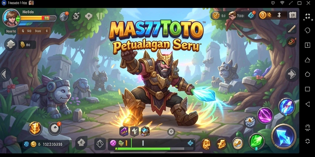 Screenshot dari gameplay MAS77TOTO yang menunjukkan pertempuran epik.