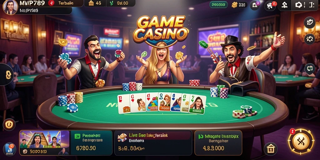 Screenshot utama MVP789 menampilkan dealer dan permainan langsung yang mengasyikkan.