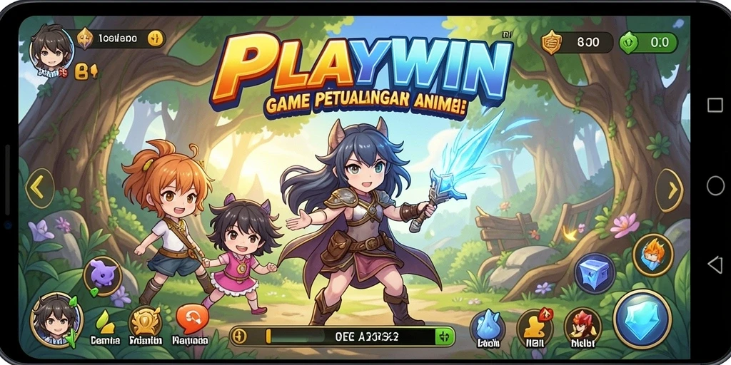 Tampilan screenshot <strong>PLAYWIN</strong> menampilkan pertarungan seru dalam dunia Anime.