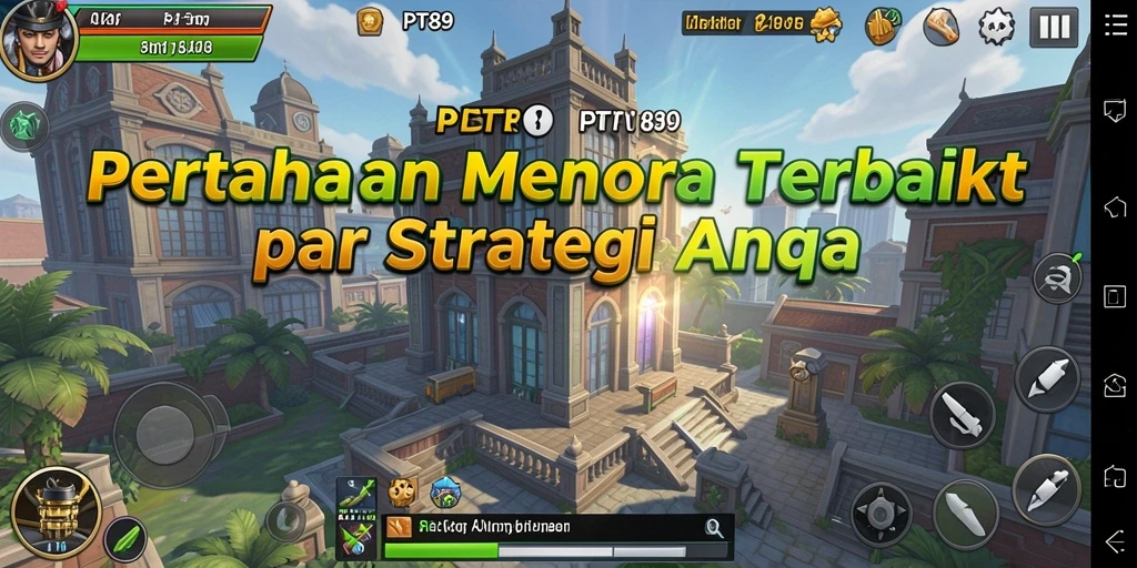 Tampilan gameplay seru PT89 dengan strategi menara yang menantang.