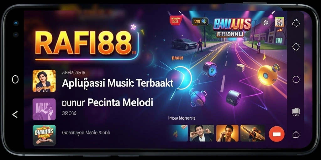 Screenshot utama RAFI88 menunjukkan antarmuka pengguna yang menarik dengan koleksi musik.