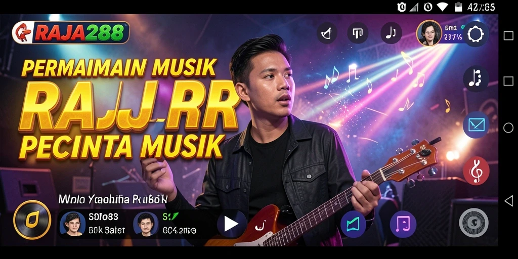 Screenshot gameplay RAJA288 menampilkan keseruan bermain musik secara interaktif.