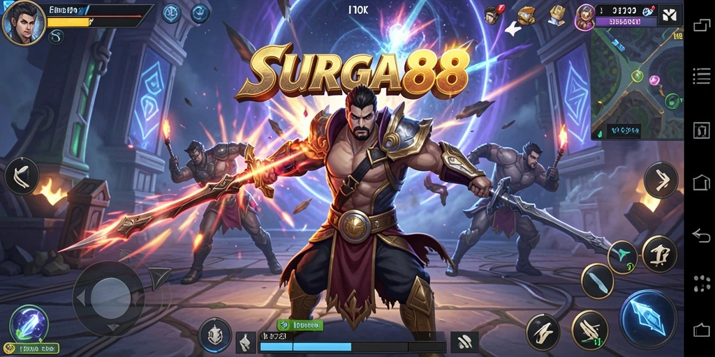 Tampilan gameplay SURGA88 yang menegangkan dan penuh aksi.