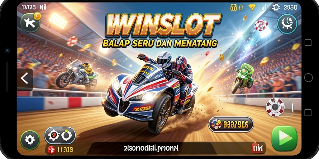 Screenshot gameplay menampilkan mobil balap melaju di trek dengan kecepatan tinggi.